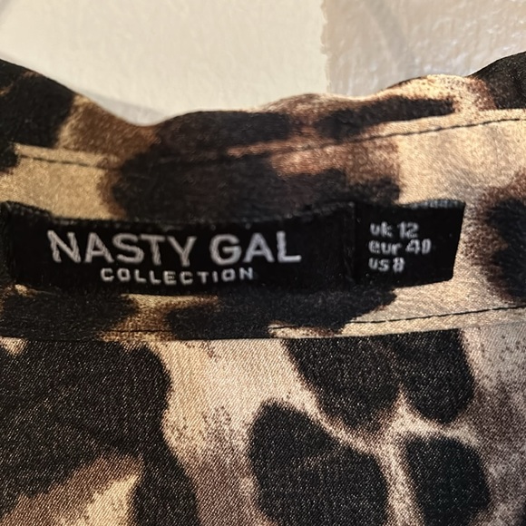 Cheetah print silk blouse size medium M - Picture 2 of 5